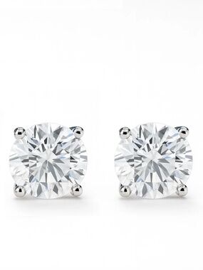 NWT 0.51 CTW Lab-Grown Diamond Sterling Silver Stud Earrings